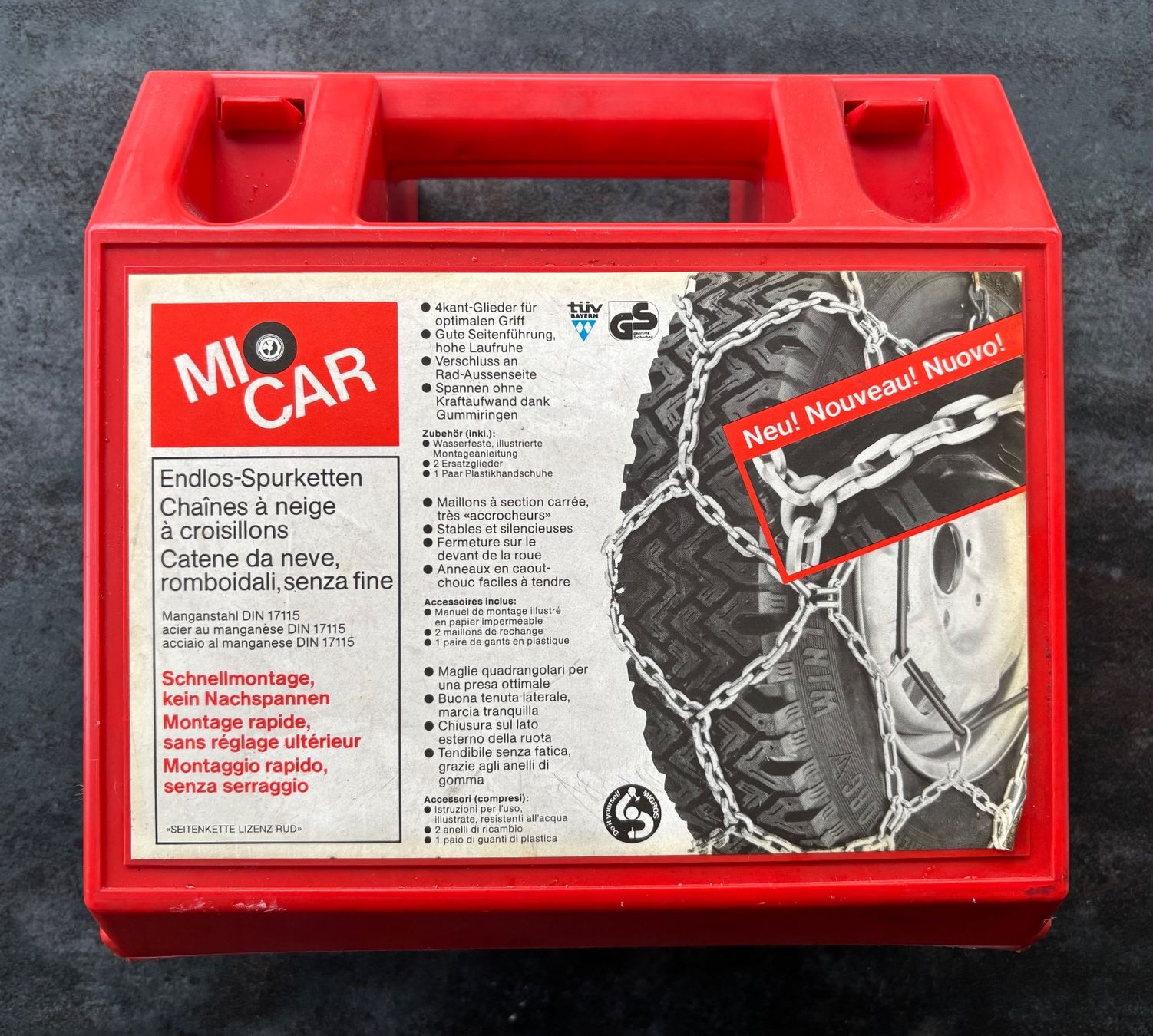 Schneeketten: Schneeketten Miocar – Neu und originalverpackt aus Sins von sinserin