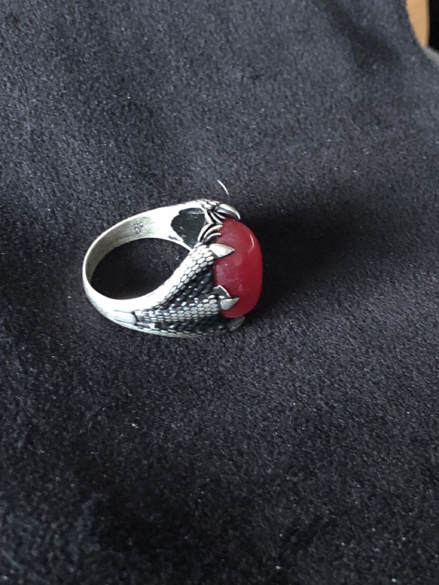 Anelli: Silberring 925 mit rotem Echte Stein & Drachenmotiv – Nuovo (secondo la descrizione) da Läufelfingen venduto da Original100 1