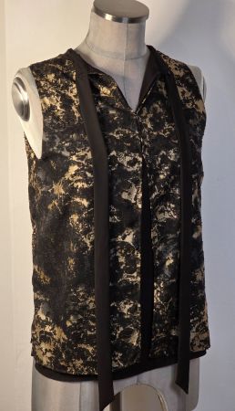 XS 34 ESPRIT festlich elegantes Blusen Top schwarz gold
