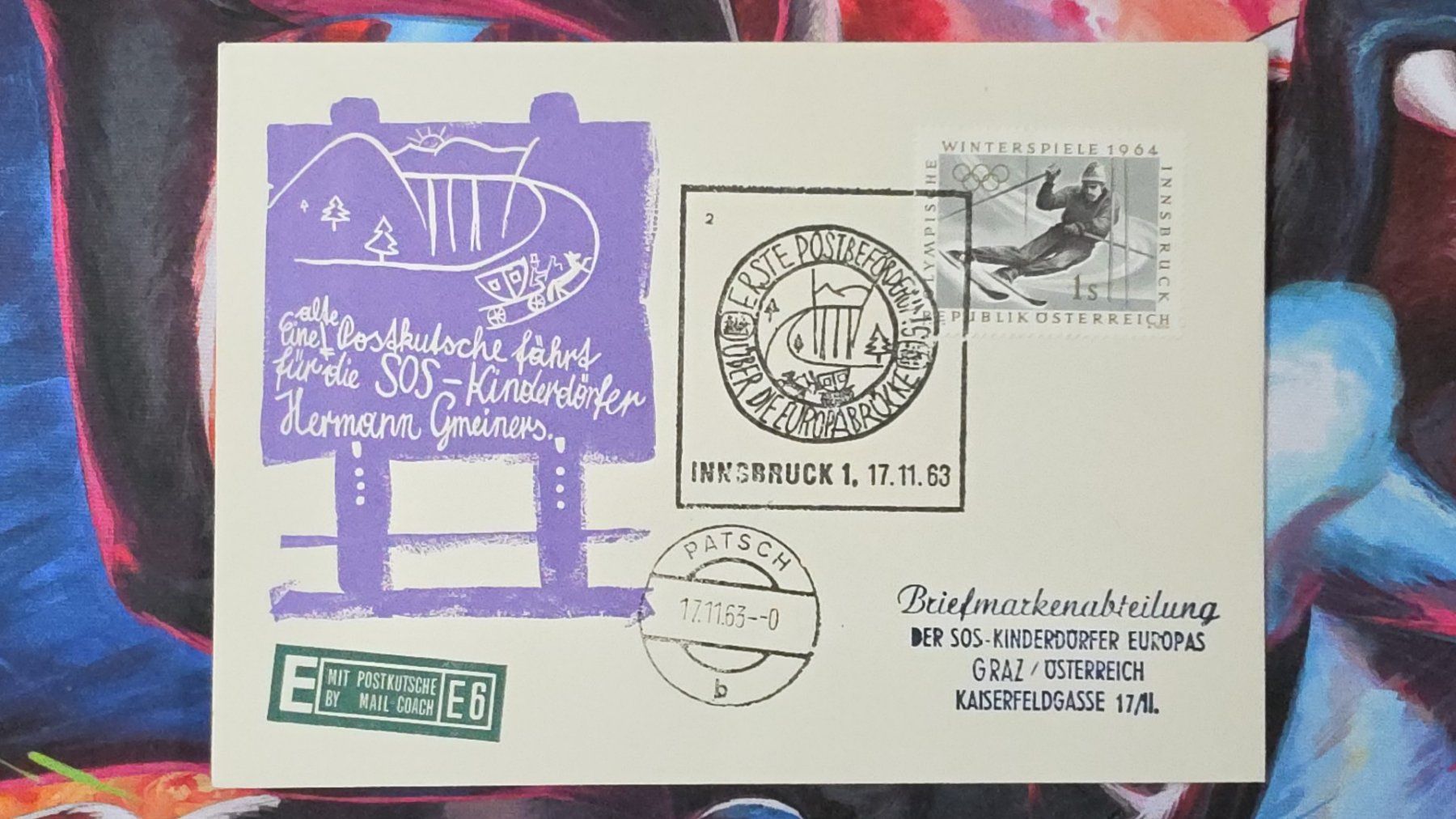 Tutti i francobolli: CL35 Enveloppe + Timbre Autriche 1963 – Usato da Cousset venduto da Patrick_Collections