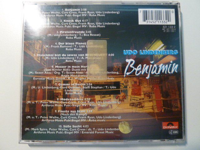CDs: Udo Lindenberg - Benjamin  (vergriffen) – Gebraucht aus Au ZH von sikoku 2