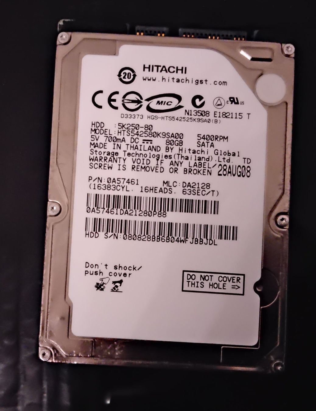 Dischi rigidi: Ab CHF 1.- Festplatte 80 GB – Usato da Basel venduto da mzabsn