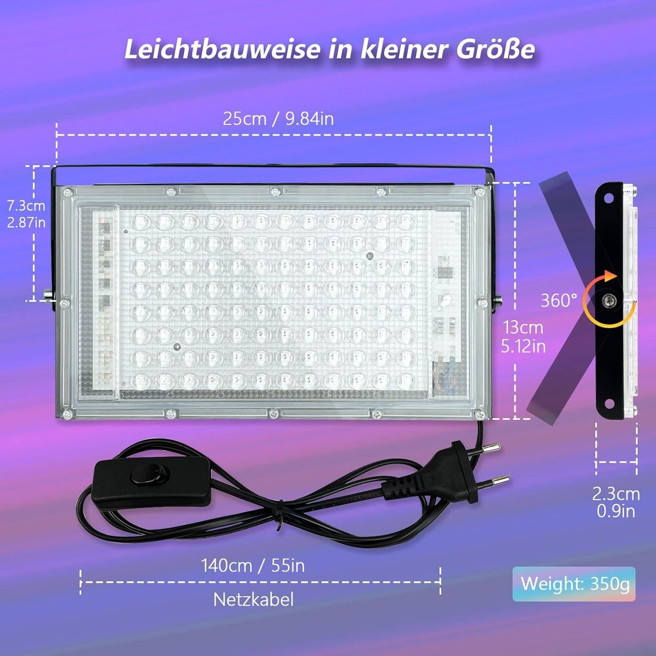 Lampade: 100W LED UV Schwarzlicht Strahler – Nuovo e nell'imballaggio originale da Châtelaine venduto da topshop.switzerland 4