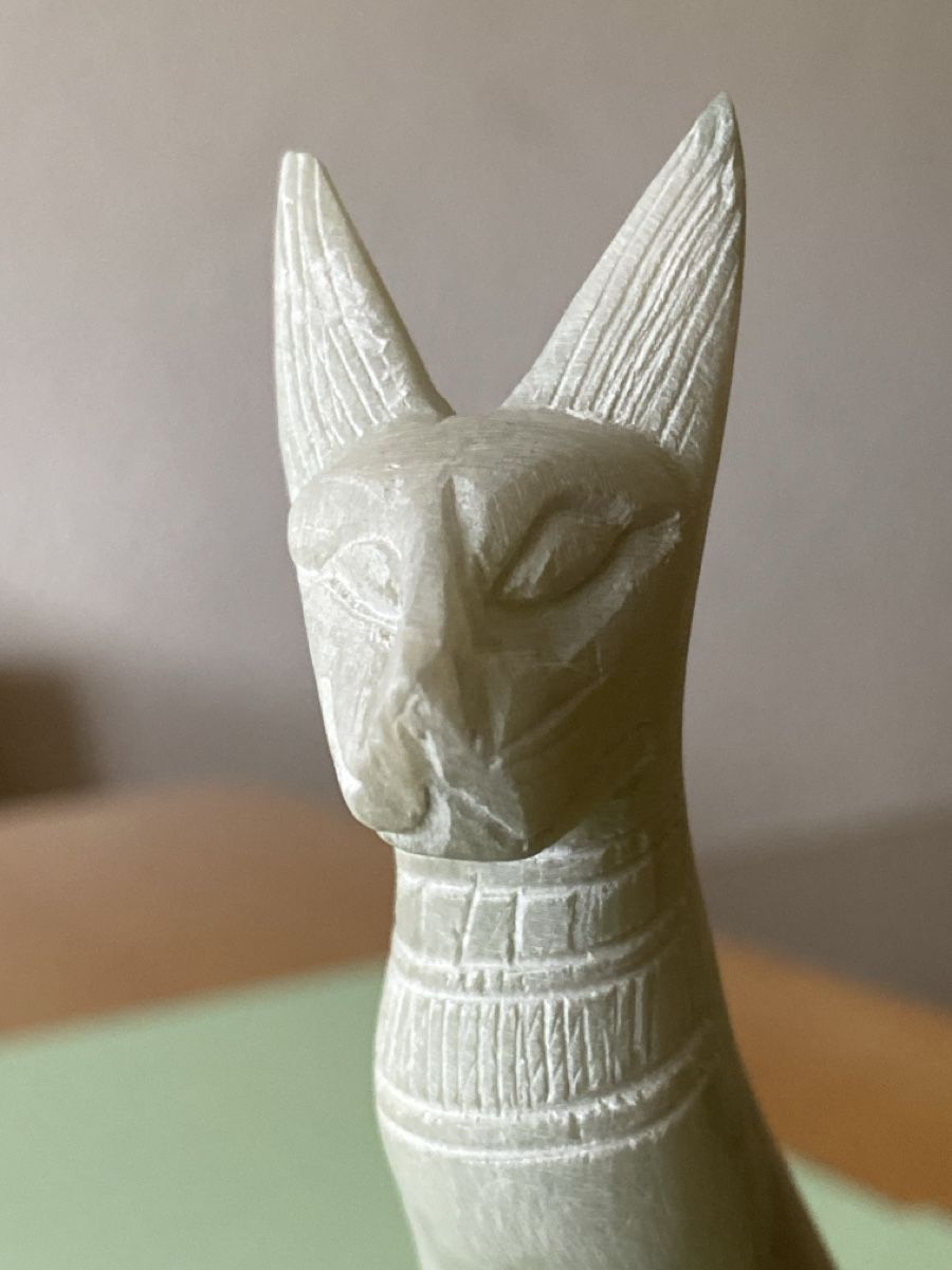 Figuren: Katze aus grünlichem Speckstein – Gebraucht aus Mülligen von Flockenstiel 2