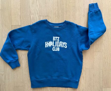 BTZ BIARRITZ Sweatshirt bleu 100% coton bio 10 ans