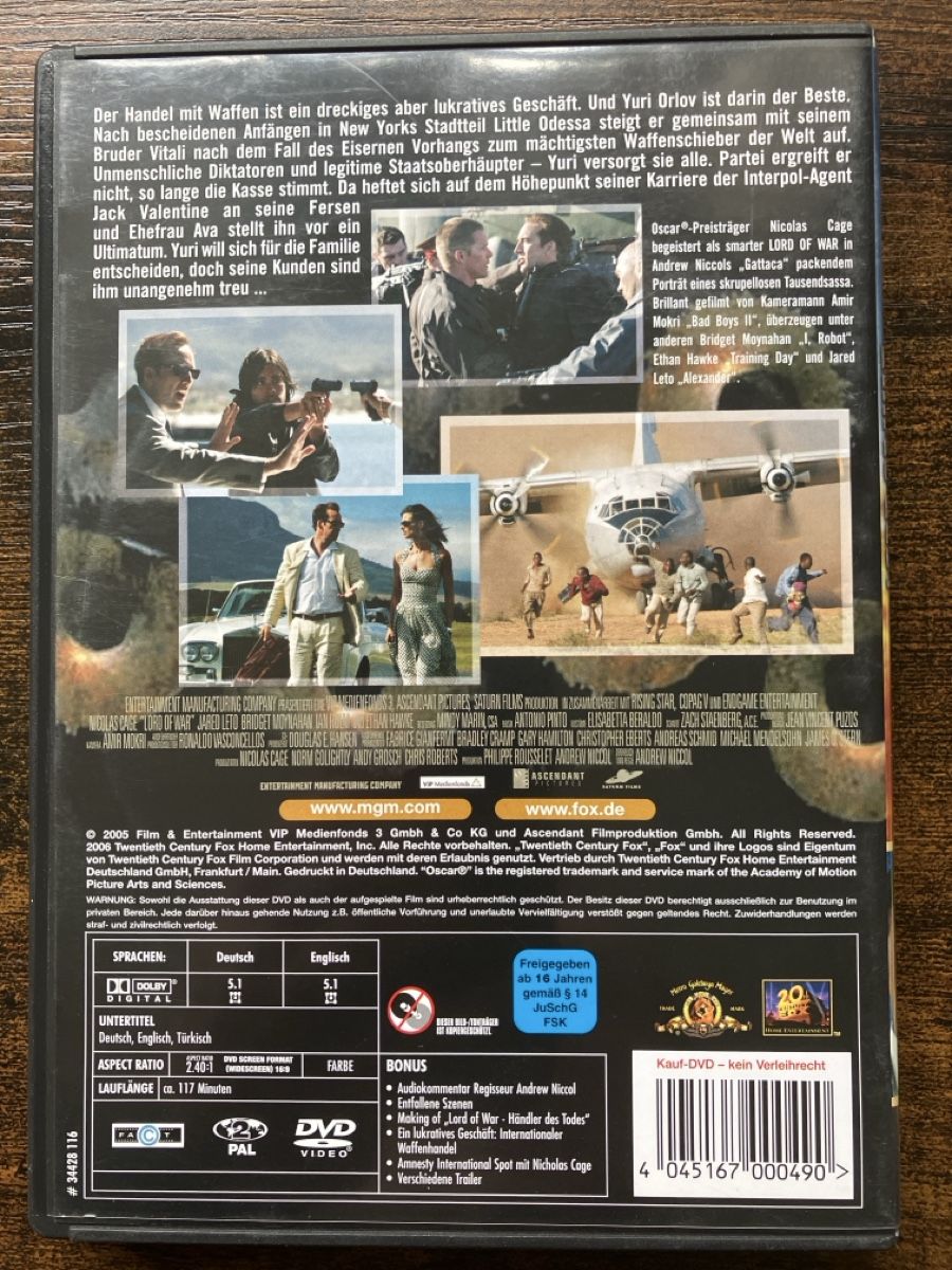 Tutti i DVDs: Lord of War DVD – Usato da Glarus venduto da Jhuber78 1