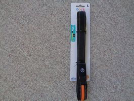 Hundeleine schwarz/orange LED 120 cm