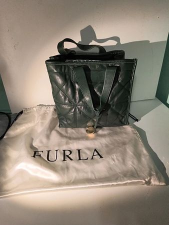 Borsa pelle verde Furla 25x23h cm