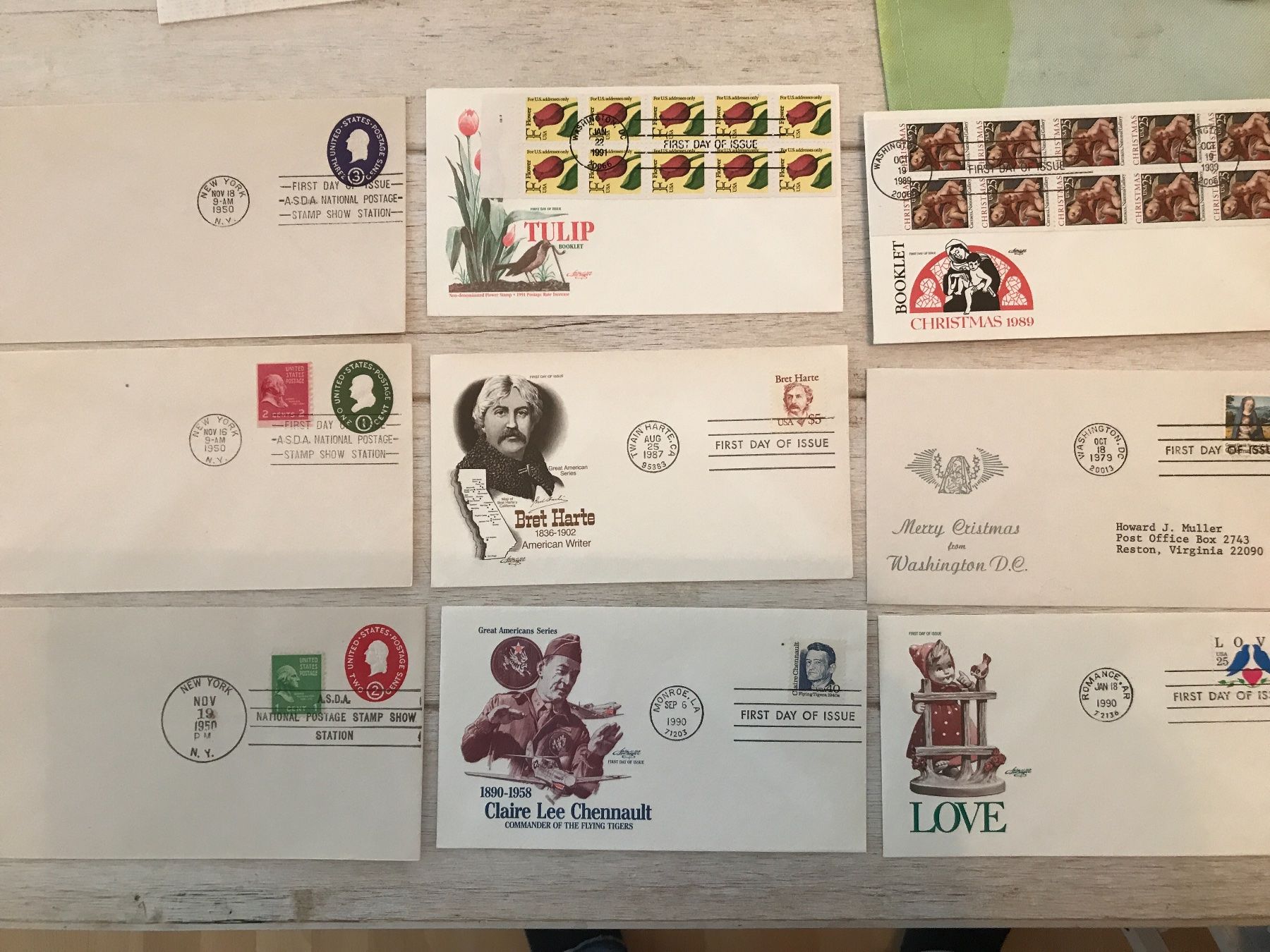 Alle Briefmarken: 35 FDC USA (800-14) – Gebraucht aus St.Gallen von Bigdisch 1
