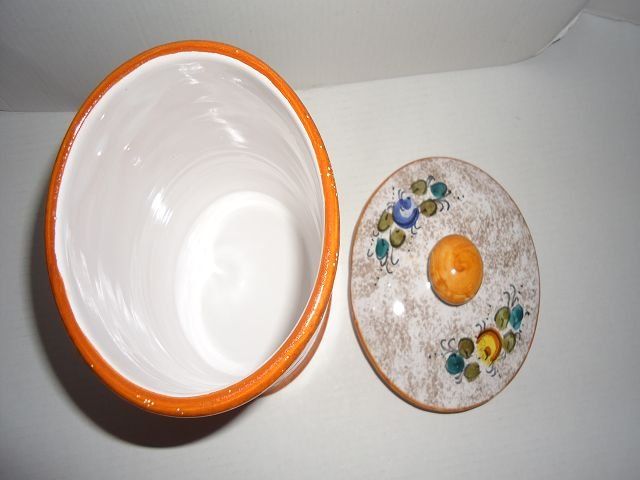 Zuccheriere: Vintage Keramik Dose mit Deckel, Handbemalt, Deruta – Usato da Ergisch venduto da Baluna24 5