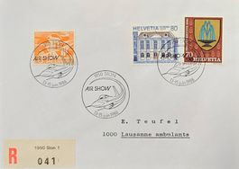 Sonderstempel R-Brief mit toller Frankatur Air Show Sion