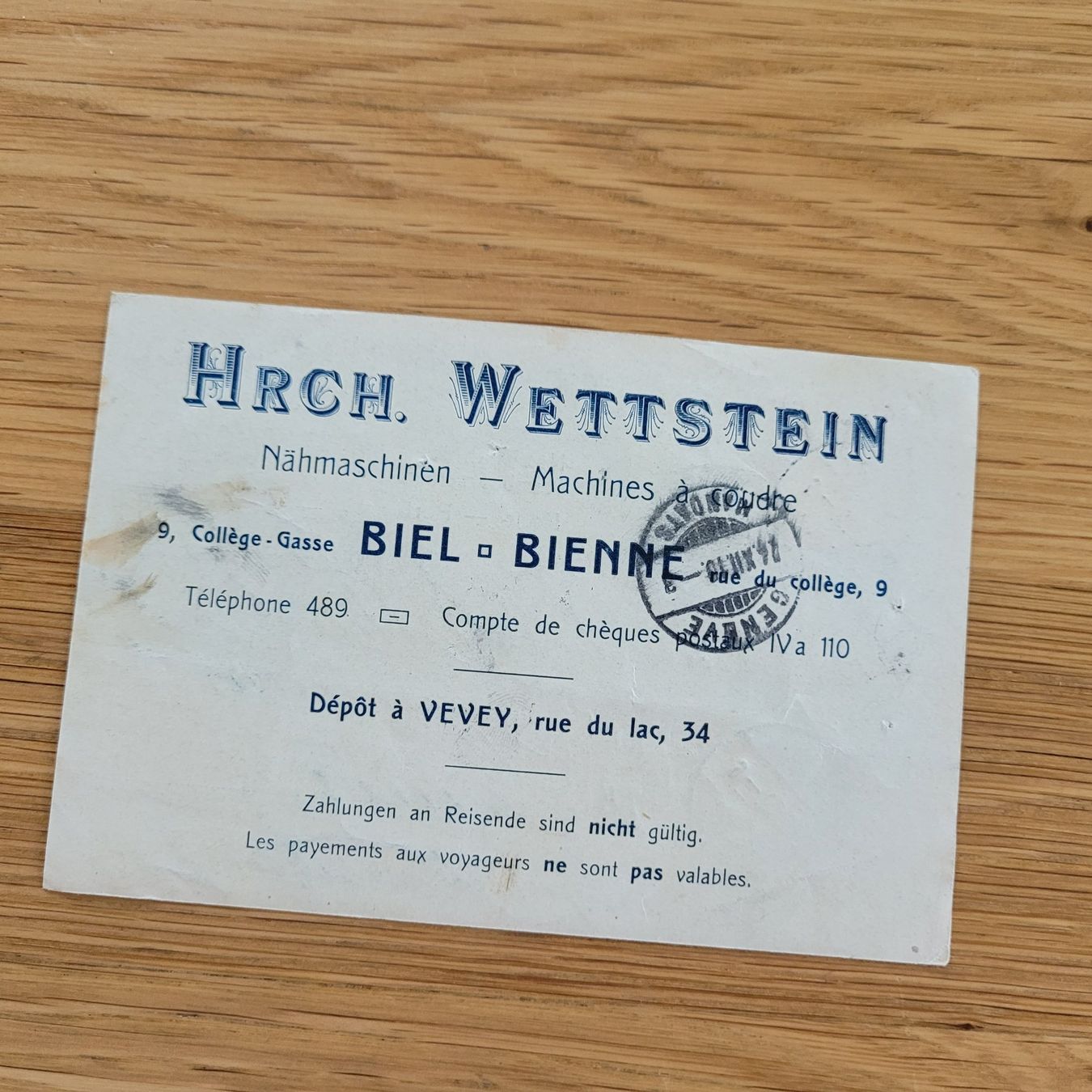 Tutti i francobolli: Dokument Quittance Biel Bienne 1910 – Usato da Biel/Bienne venduto da Destockweb 1