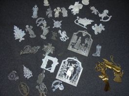 Weihnachtsbaumschmuck 31x Zinn, 3x Messing Figuren
