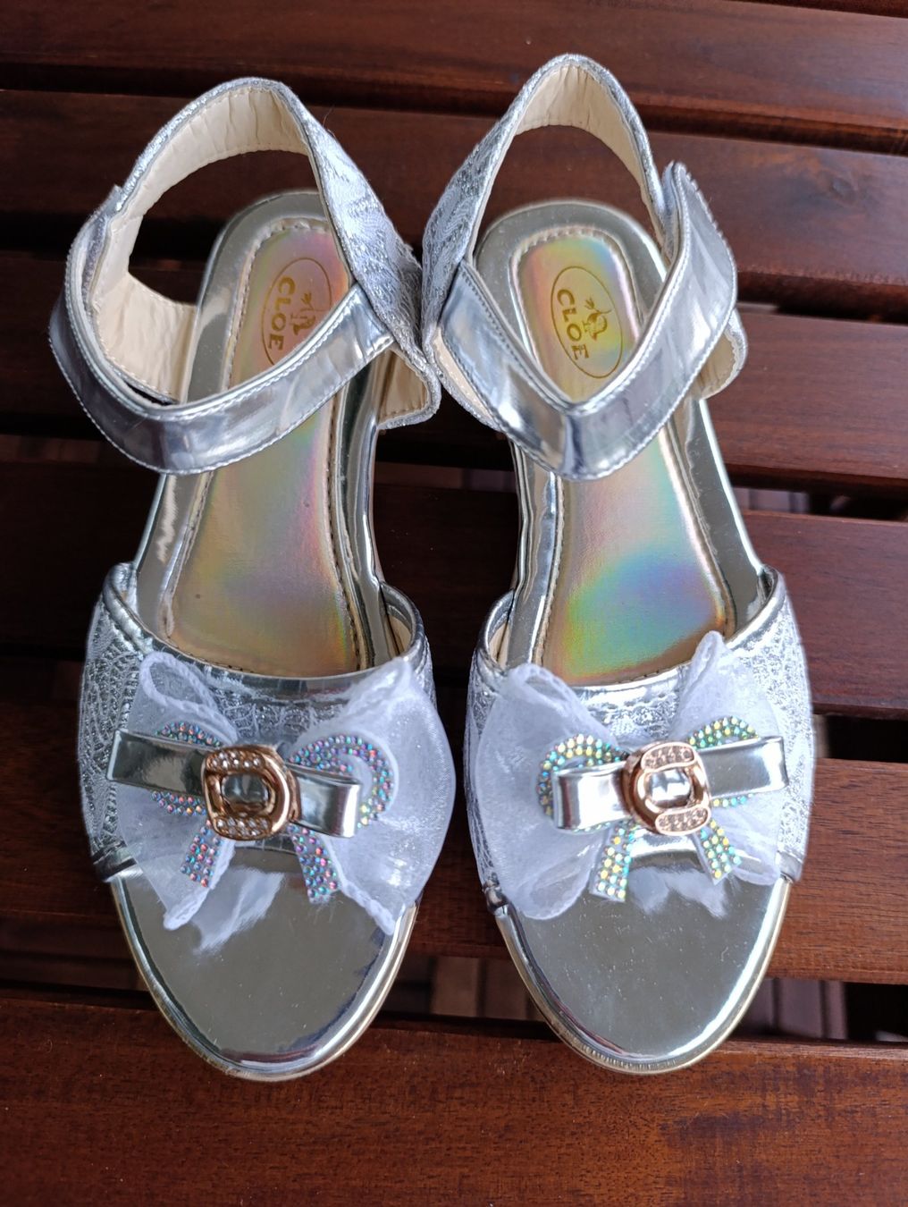 Scarpe per ragazze: Mädchen Festliche Silber Sandalen, Gr. 36 NEU – Nuovo e nell'imballaggio originale da Zürich venduto da mir_2kjl 1