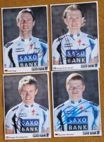 Radsport Team Saxo Bank 4 original signierte Autogrammkarten
