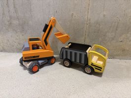 Spielzeug Bagger und Lastwagen Holzset gebraucht
