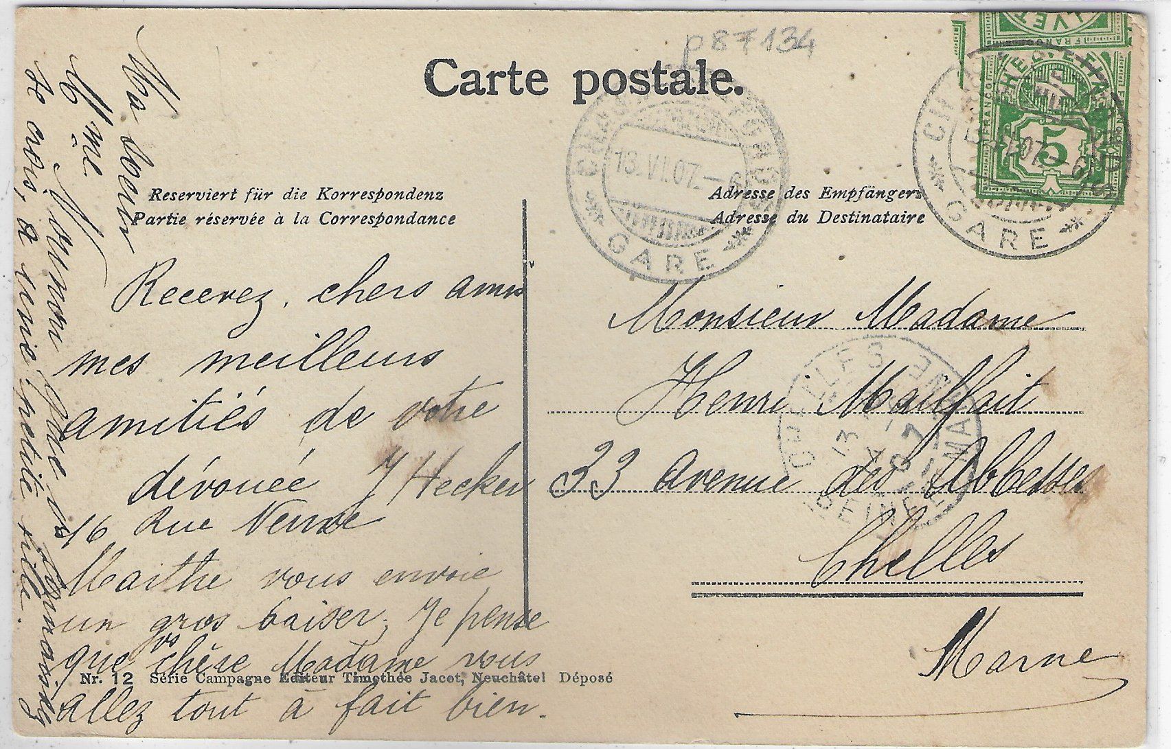 Cartoline postali: Chaux-de-Fonds - Multiview - Jugenstil – Usato da Ettingen venduto da Kartenplanet 1