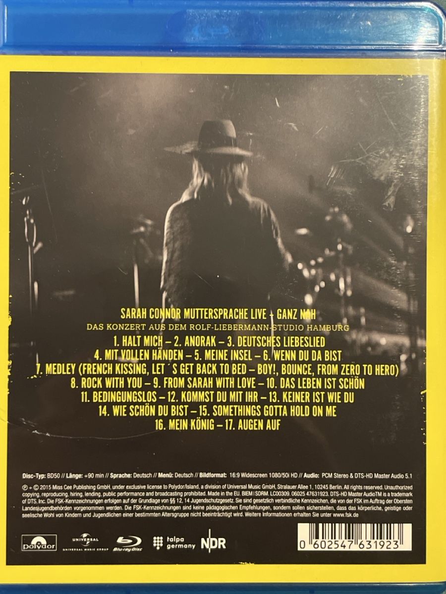 Tutti i DVDs: Sarah Connor - Muttersprache Live / ganz nah – Usato da Waldenburg venduto da Gonzo8 1