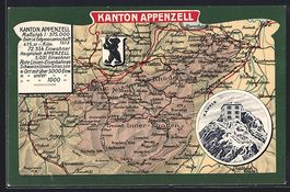 Appenzell, Landkarte des Kantons, Wappen