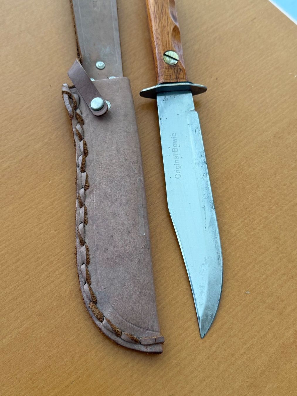Zubehör: Bowie Messer, Holzgriff, Scheide Leder, Vintage – Gebraucht aus Fehraltorf von bruggin 5