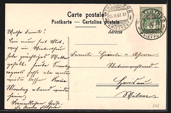 Cartoline postali: Winterthur, Hauptpost und Bahnhofsplatz – Usato da Berlin venduto da bartko-reher 1