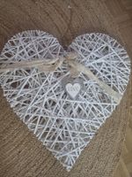 XXL Deko Holz Herz weisses Herz Dekoration Shabby Look