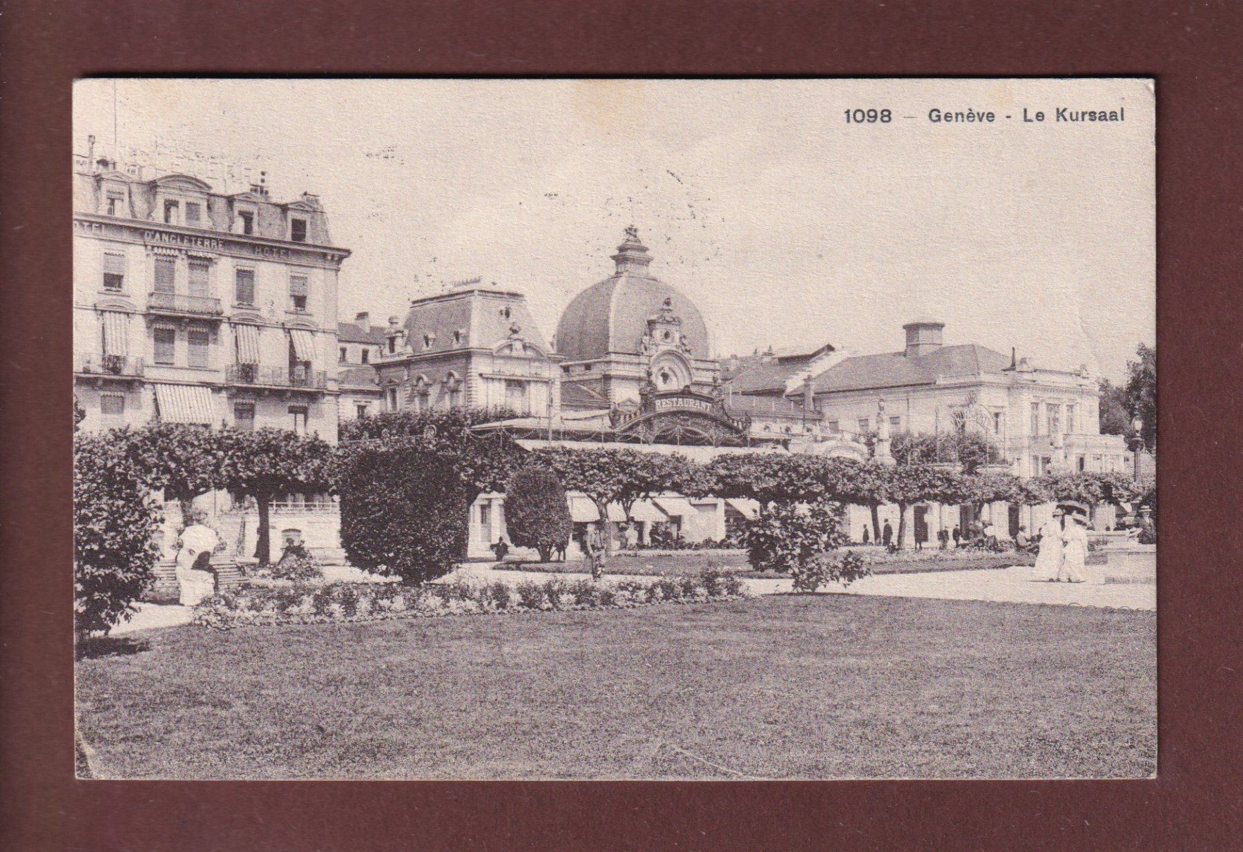Cartoline postali: GENEVE - Kursaal - 1922 – Usato da Pully venduto da nicecards