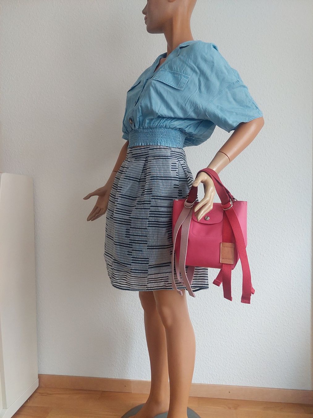 Max Mara Gonne: Jupe grise bleue soirée originale rayures Max&CO., taille 38 – Usato da Genève venduto da a_t_g5kq 1