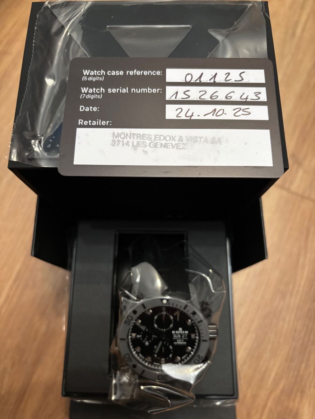 Edox Uhren: Edox CO-1 Carbon Chronograph Automatic (Fabrikneu) – Neu und originalverpackt aus Aeschi SO von Bluemail 6