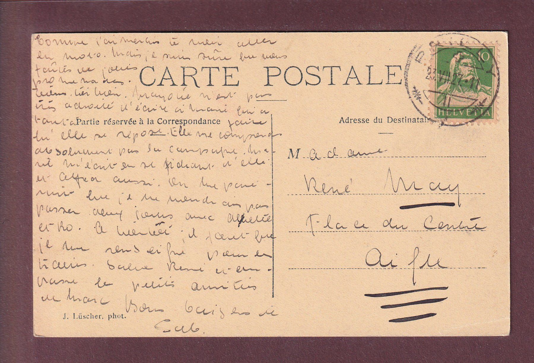 Cartoline postali: PROMENTHOUX - 3 images - 1927 // pli d'angle // – Usato da Pully venduto da nicecards 1