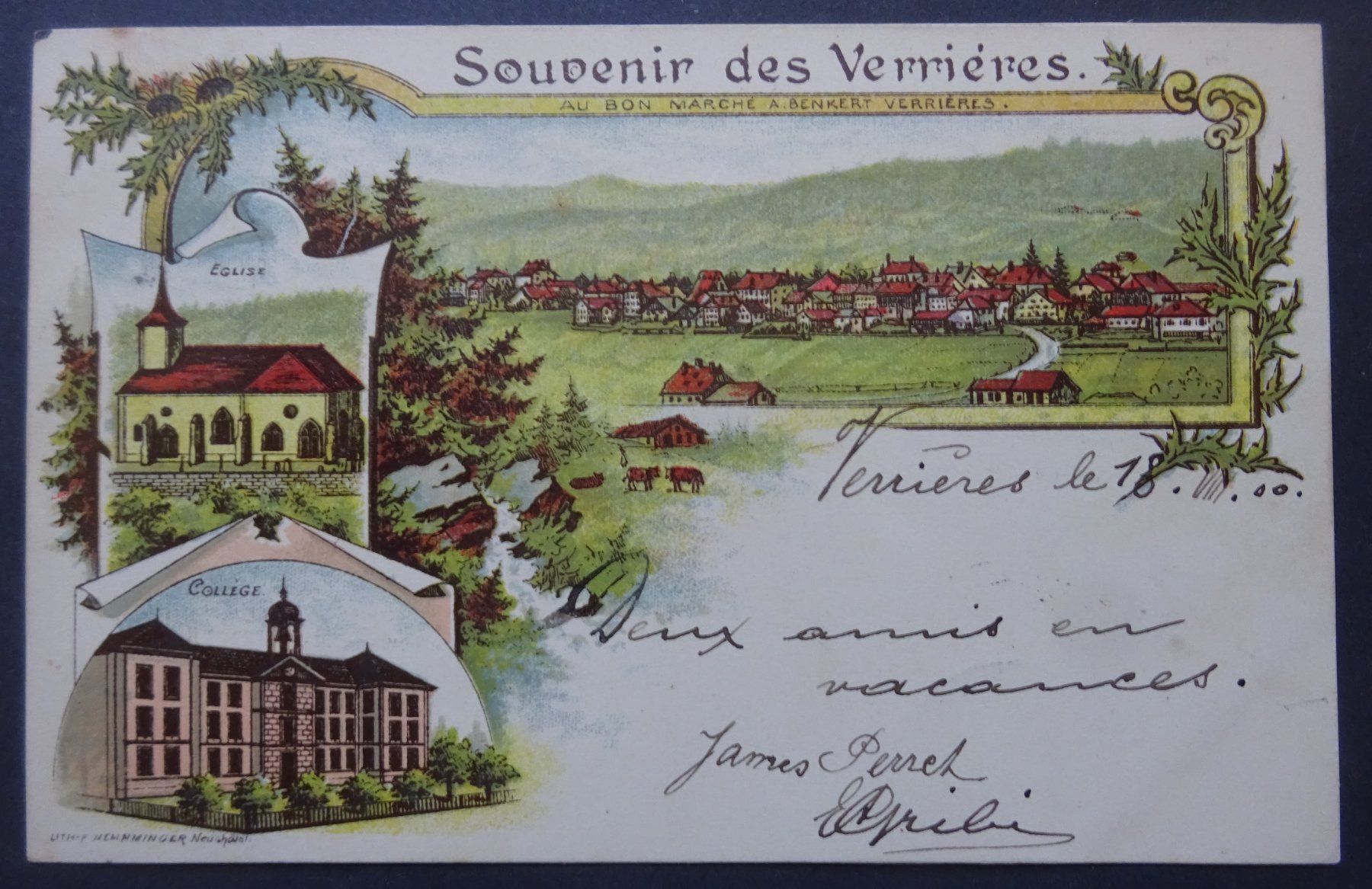 Cartoline postali: Litho-Ansichtskarte 1900 / Verrières (NE) – Usato da Watt venduto da Oo2rup5