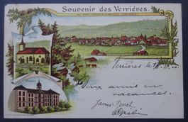 Litho-Ansichtskarte 1900 / Verrières (NE)