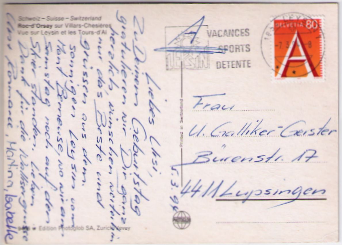 Cartoline postali: Villar - Roc-d'Orsay – Usato da Binningen venduto da Mountainrider 1