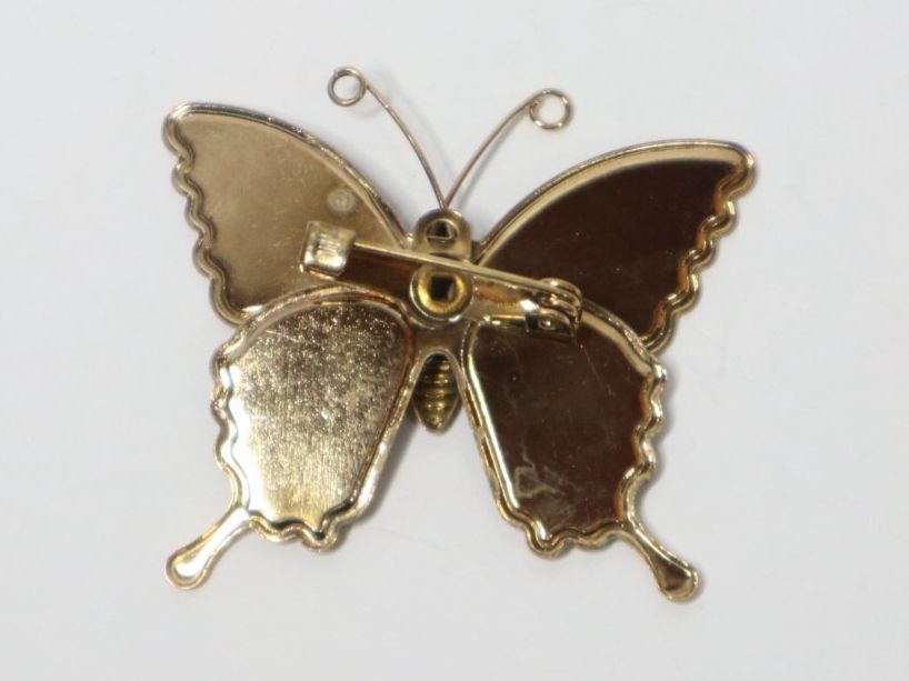 Broschen & Nadeln: Vintage Emaille Schmetterling Brosche 70's Email NOS – Neu (gemäss Beschreibung) aus Eschenbach SG von Astalavista 2