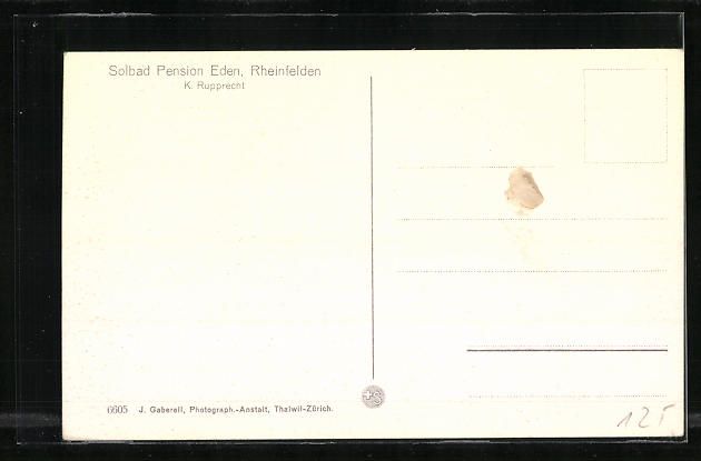 Cartoline postali: Rheinfelden, Solbad Pension Eden mit Str – Usato da Berlin venduto da bartko-reher 1