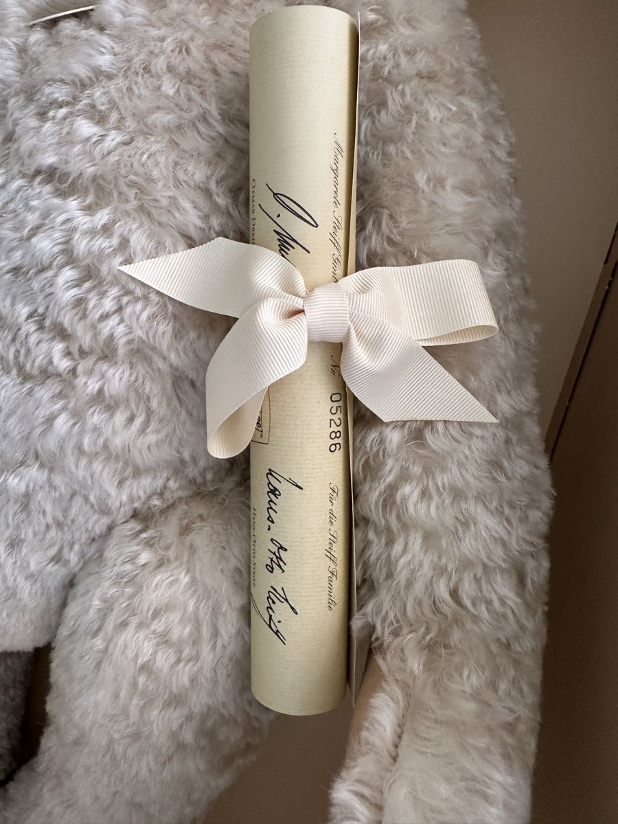 Steiff Giocattoli: Grosser Steiff Teddy 65 cm 1908 rep. Mohair – Nuovo e nell'imballaggio originale da Herbriggen venduto da Sehrazade 1