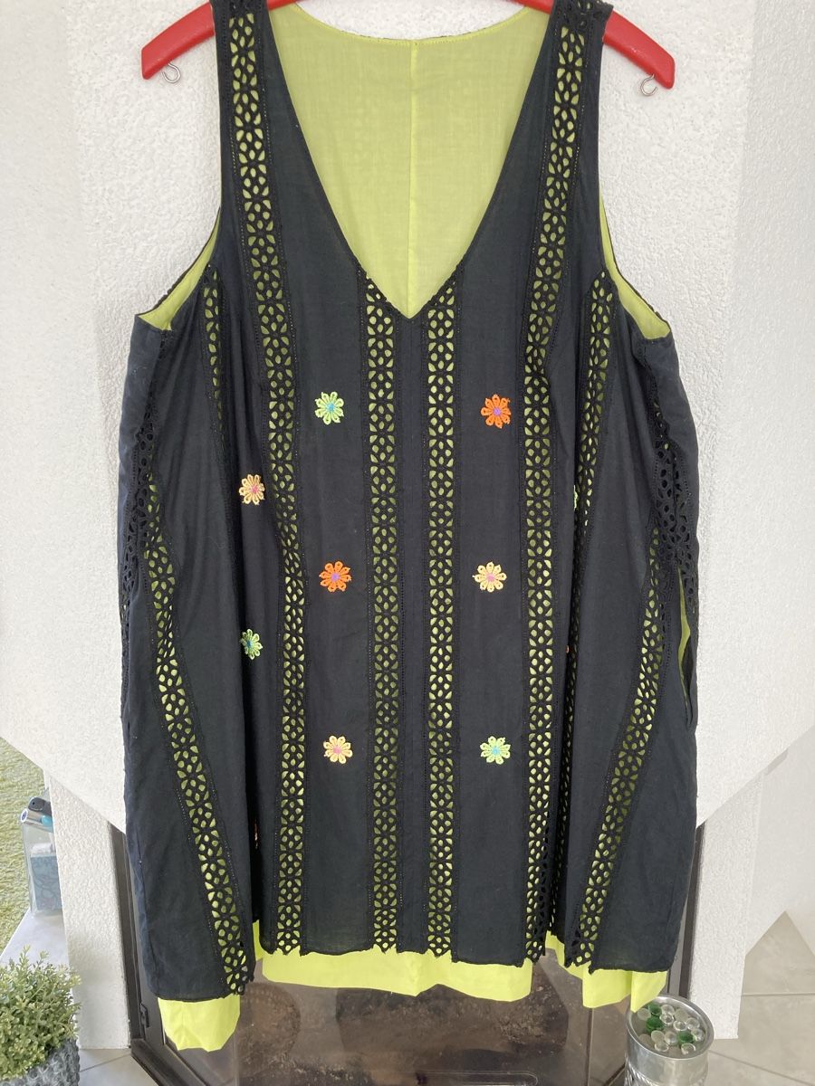 Kleider: Sommerkleid schwarz/kiwi 44 – Neu (gemäss Beschreibung) aus Zuchwil von Mauz2