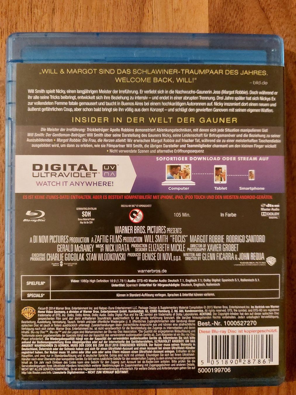 Tutti i DVDs: Blu Ray - Focus mit Will Smith & Margot Robbie – Usato da Rheinfelden venduto da FilmAuktion 1