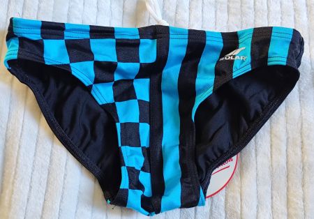 Neon Türkis/Schwarze Badehose Jungs 152 - Vintage!