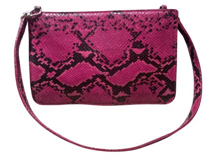 FURLA KROKO POCHETTE TASCHE ECHT LEDER PINK