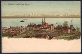 Litho Künzli Nr. 5016: Neuchatel, Lac d