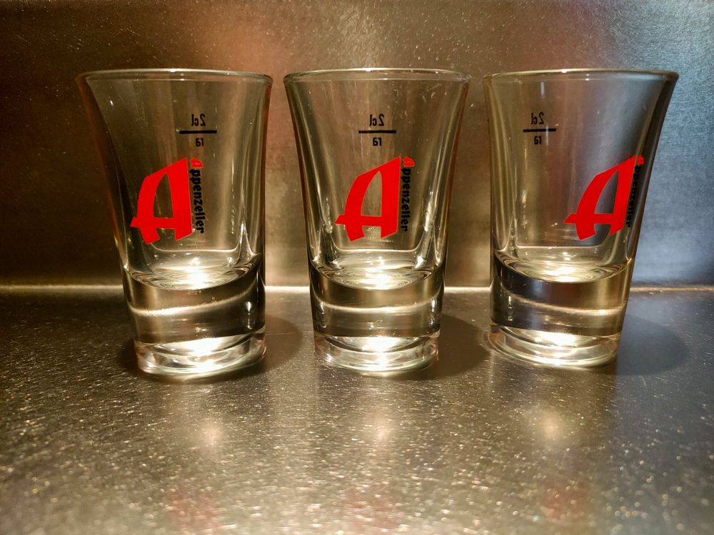 3 Stk. Schnapsgläser Appenzeller Alpenbitter | Kaufen auf Ricardo
