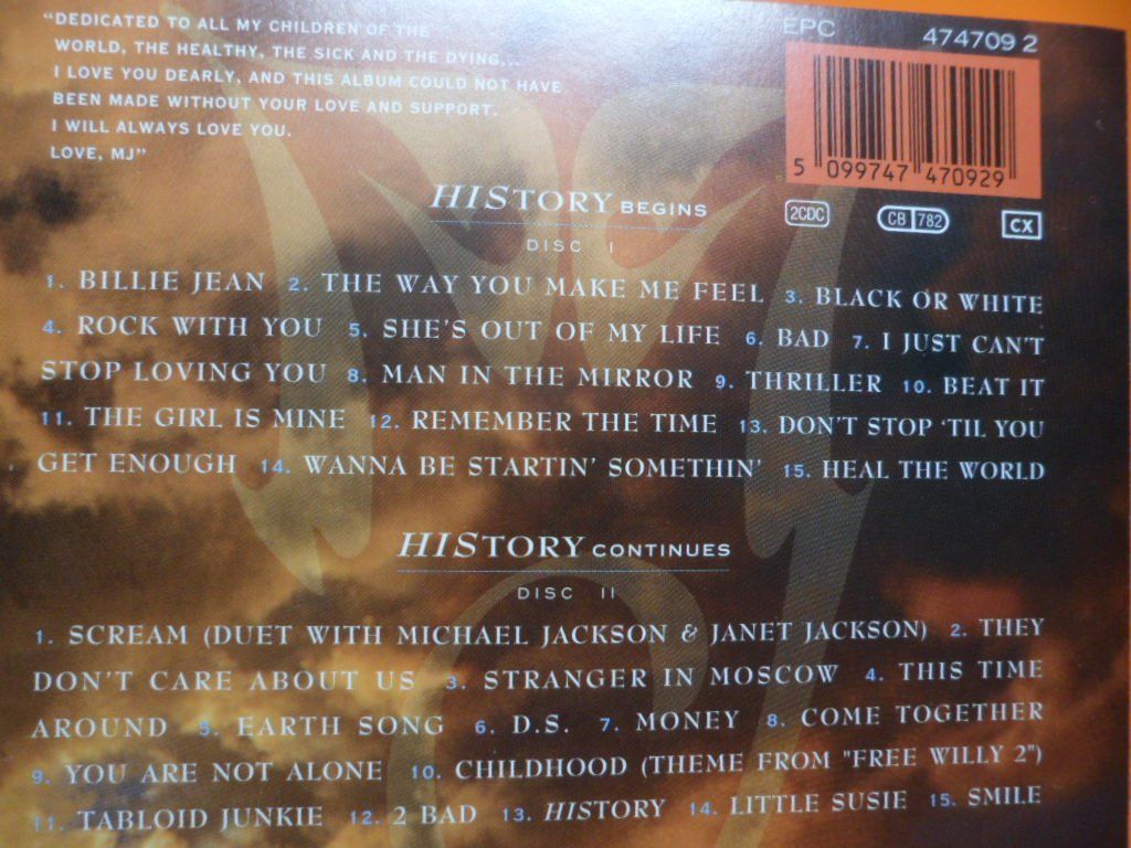 CD: MICHAEL  JACKSON   History    2 CD – Usato da Langnau i. E. venduto da gf2_29jt 4