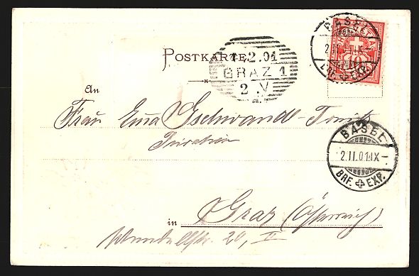 Cartes postales: Passepartout-Lithographie Basel, Wettste – D'occasion à Berlin par bartko-reher 1