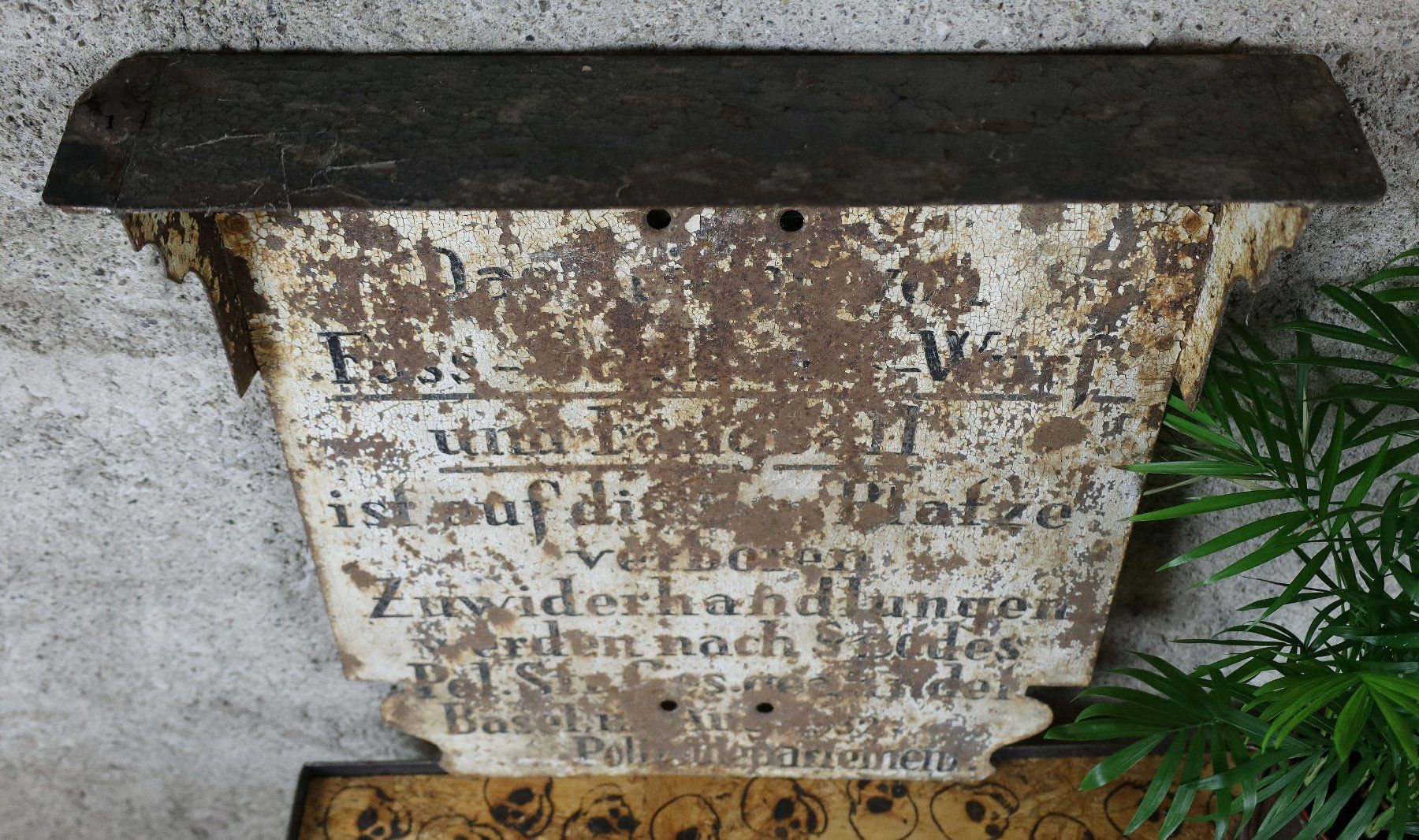 Insegne: Blechschild, Eisenschild "Basel, Verbot, Fussball" – Usato da Birrwil venduto da brandschatz_birrwil 4