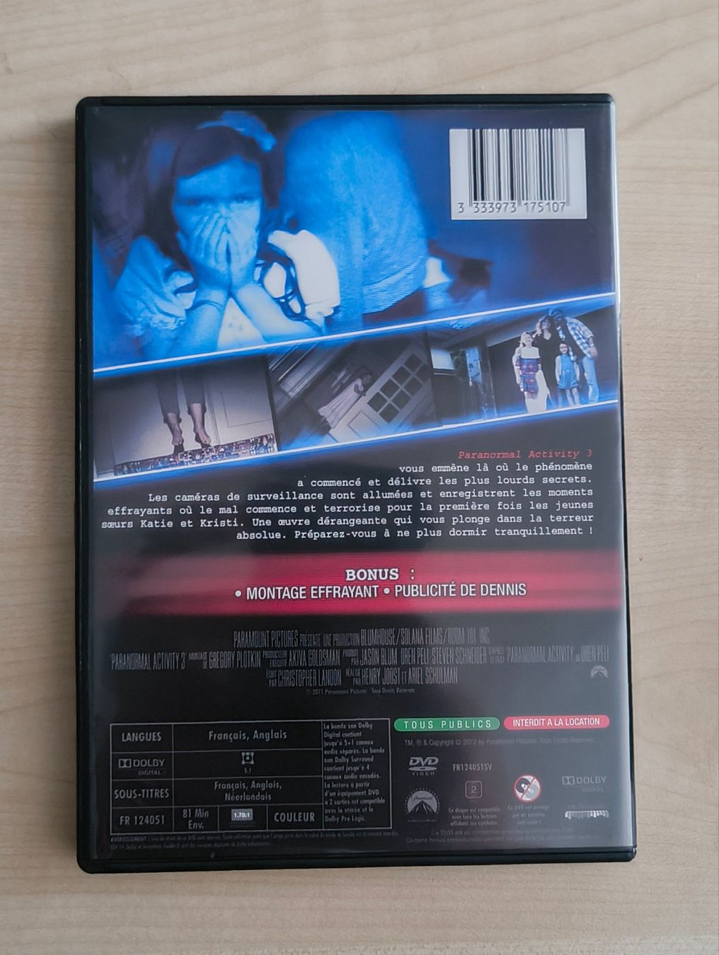 Tutti i DVDs: Paranormal activity 3 – Usato da Sion venduto da dor_8hwv 1