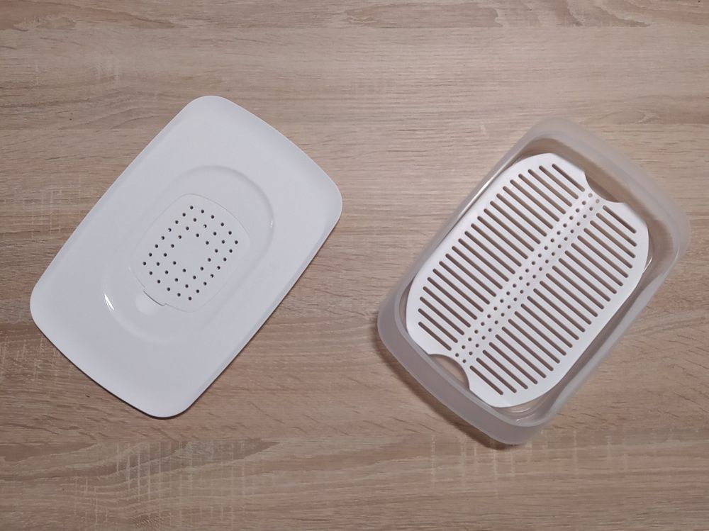 Boîte Tupperware Carrée Vintage, Beige, Avec Couvercle, Pour Fromage Ou Charcuterie