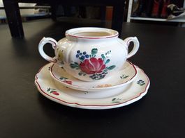 Zuckerdose Unterteller Dessertteller Handbemalen Villeroy