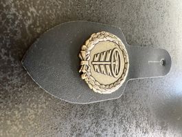 Abzeichen auf Leder Emblem Rad und Lorbeerkranz neu