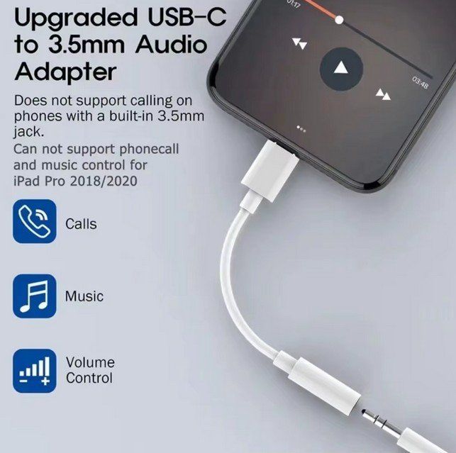 Unità & Adattatore: Adapter USB C  zu 3.5mm Buchse Weiss und Neu – Nuovo e nell'imballaggio originale da St. Margarethen TG venduto da Smiley-Face